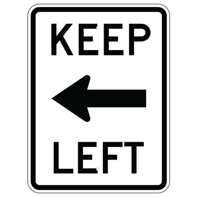 18" x 24" Aluminum KEEP LEFT Sign (R4-8A)