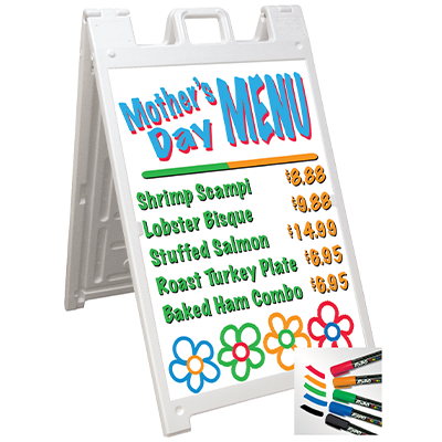 Marker Board Kit for Portable Sign Stands - Set of 2