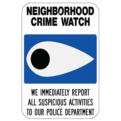 Aluminum Neighborhood Crime Watch Sign