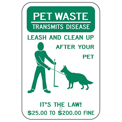 Aluminum Pet Waste Sign