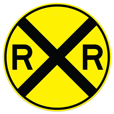 Aluminum Railroad Crossing Symbol Sign (W10-1)