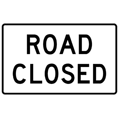 48" x 30" Aluminum ROAD CLOSED Sign (R11-2)