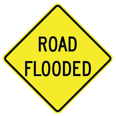 Aluminum Road Flooded Sign (W18-2)