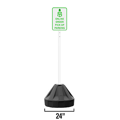 Roll-A-Post Portable Sign Post - 24" Base