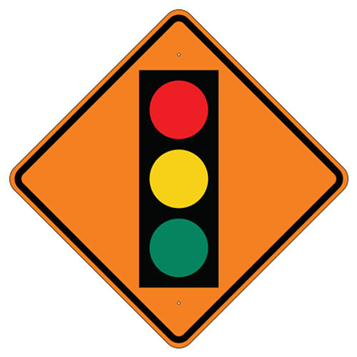 Aluminum Signal Ahead Symbol Sign (W3-3)