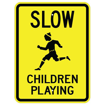 Aluminum Slow Children Playing (Symbol) Sign (G-8)