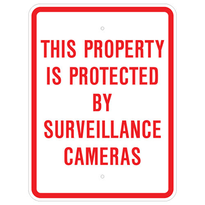 Aluminum Surveillance Camera Sign