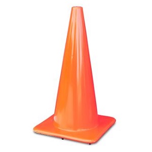 28" All Orange Traffic Cones - 7 lbs (Case of 8)