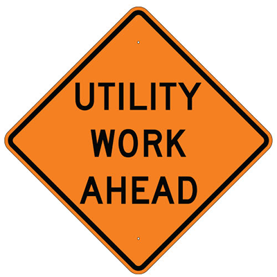 Aluminum Utility Work Ahead Sign (W21-7)