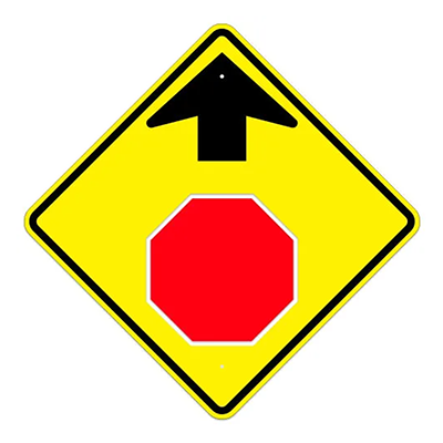 Aluminum Stop Ahead Symbol Sign (W3-1S)